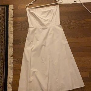 White strapless dress